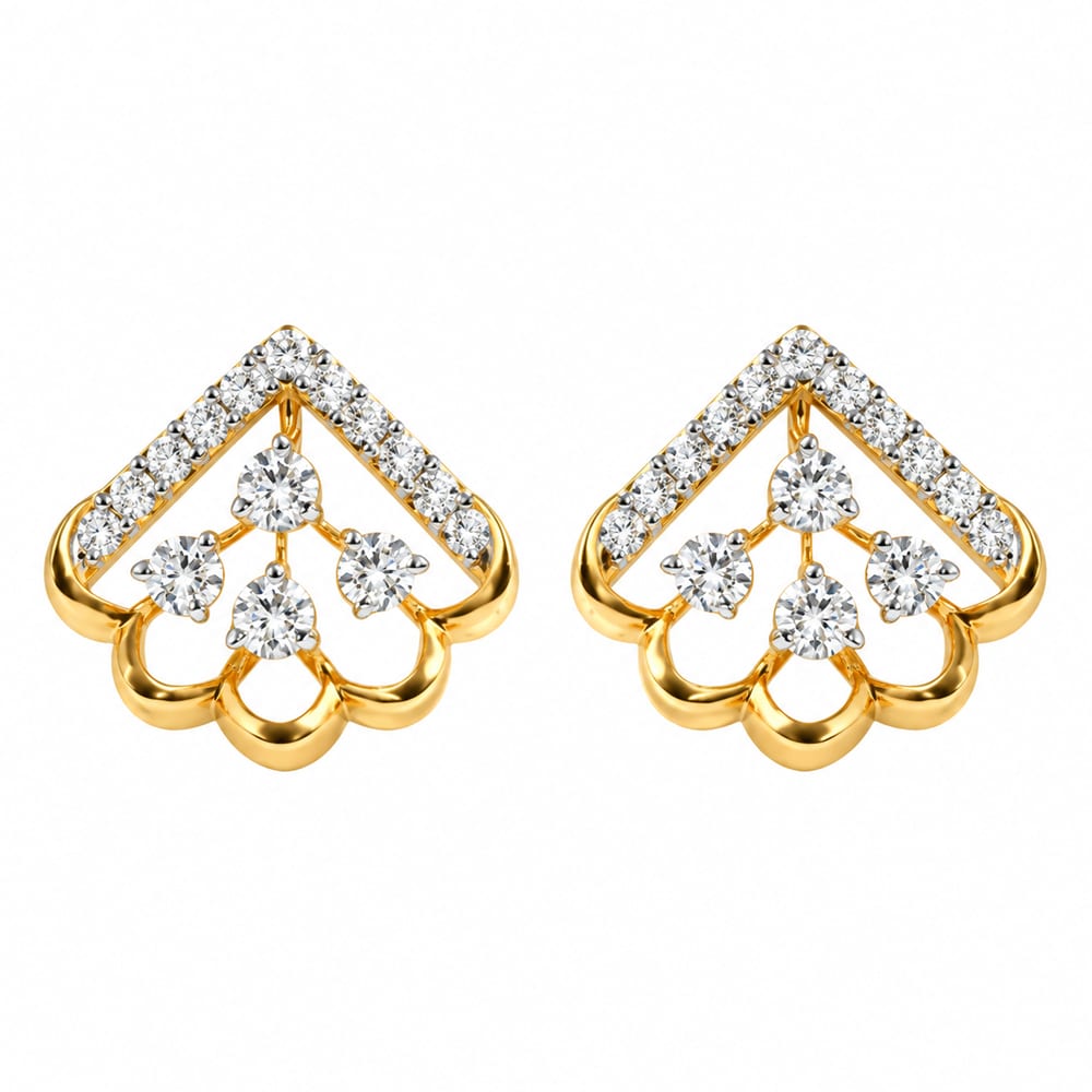 Elegant Floral Diamond Earrings