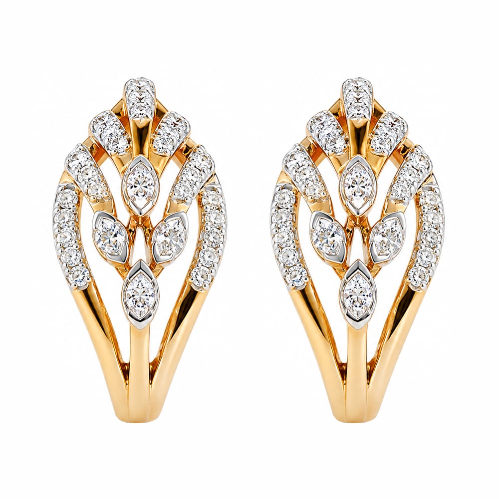 Elegant Floral Diamond Earrings