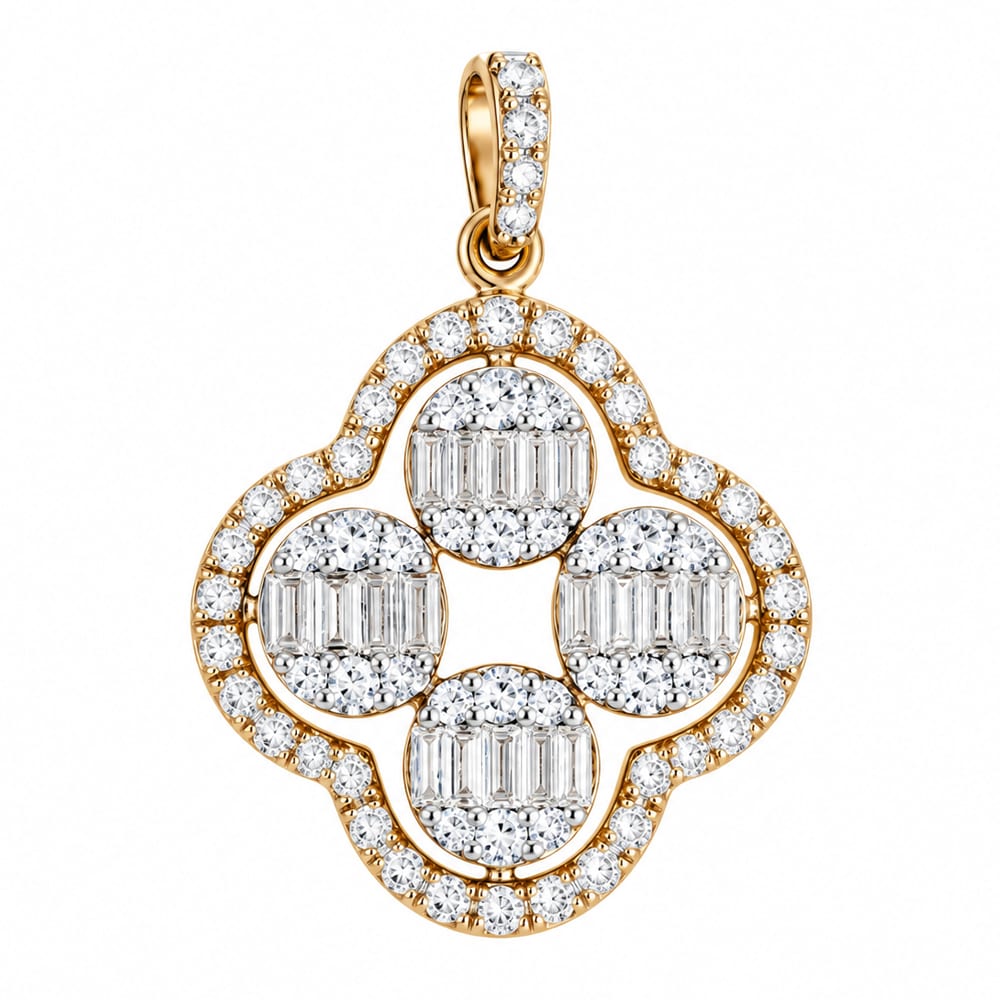 Elegant Clover Diamond Tanmania Pendant